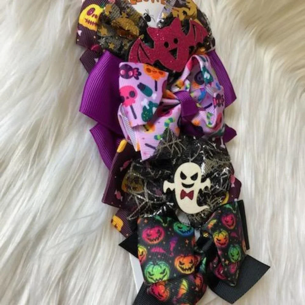 Set of 4 Halloween Hairbows
